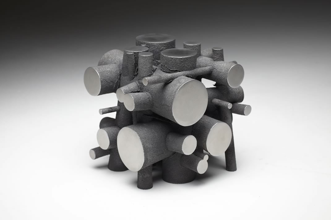 Tom Joyce, cast iron, sculpture, Armory Show - Core V - Cast ductile iron - 10 x 10 x 10 - Photograph: Kohler Art/Industry Program Tom Joyce, cast iron, sculpture, Armory Show - Core V - Cast ductile iron - 10 x 10 x 10 - Photograph: Kohler Art/Industry Program