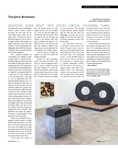 Tom Joyce, Aftershock, James Kelly Contemporary, THE Arts Magazine, Susan Wider Tom Joyce, Aftershock, James Kelly Contemporary, THE Arts Magazine, Susan Wider